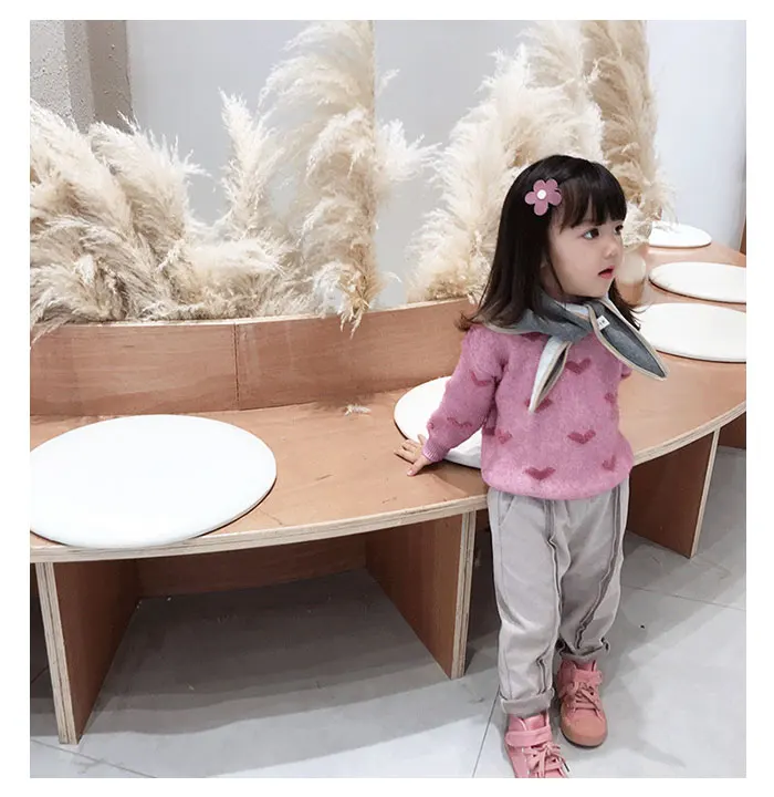 hot selling girls knitted sweater thicken winter fashion kids girls pullover sweater 2-7years