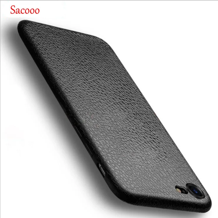 

Luxury Lychee Leather Stripes TPU Case For iPhone XMAX X XS Soft Silicon Matte Cover For iPhone XR 6 7 8 Plus