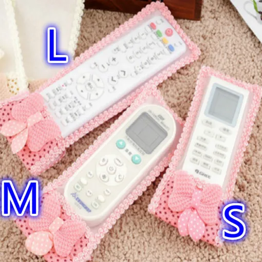 185*85mm 220*85mm 250*85mm bowknot remote holder remote cover for TV air conditioner fan remote control free shipping - Цвет: S L M   total 3PCS