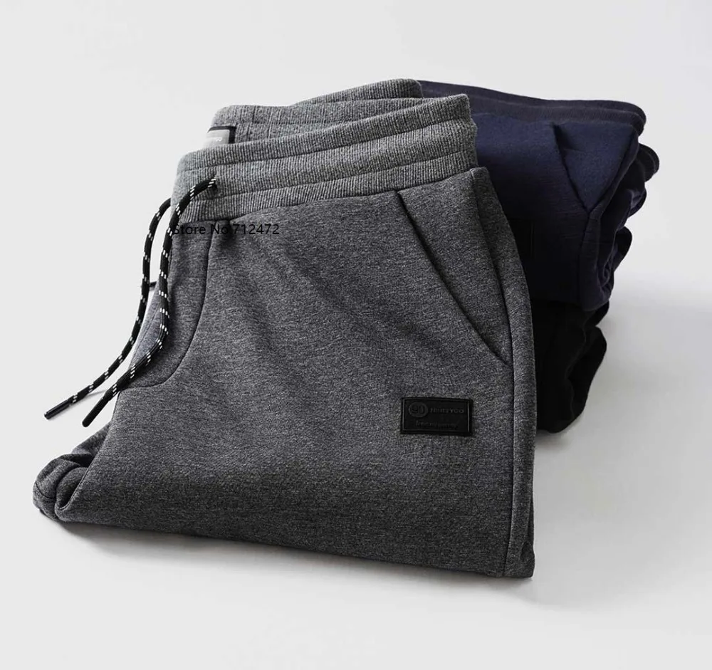 Xiaomi осень зима мужские плюс бархатные теплые брюки двойной ткани удобные свободные спортивные брюки для фитнеса мужские спортивные брюки