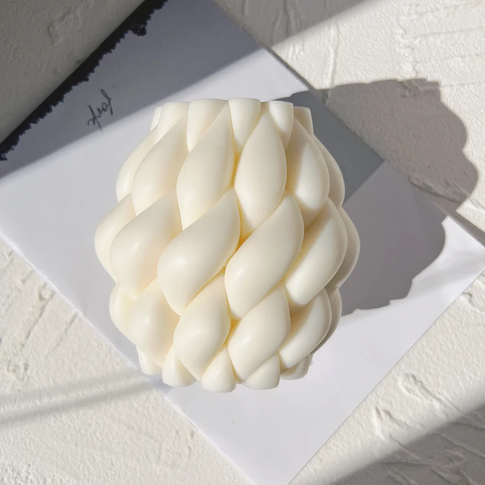 

Форма для домашнего декора в эстетике, силиконовая изогнутая форма в виде столба с геометрическим узором, форма для свечей в форме капли дож...