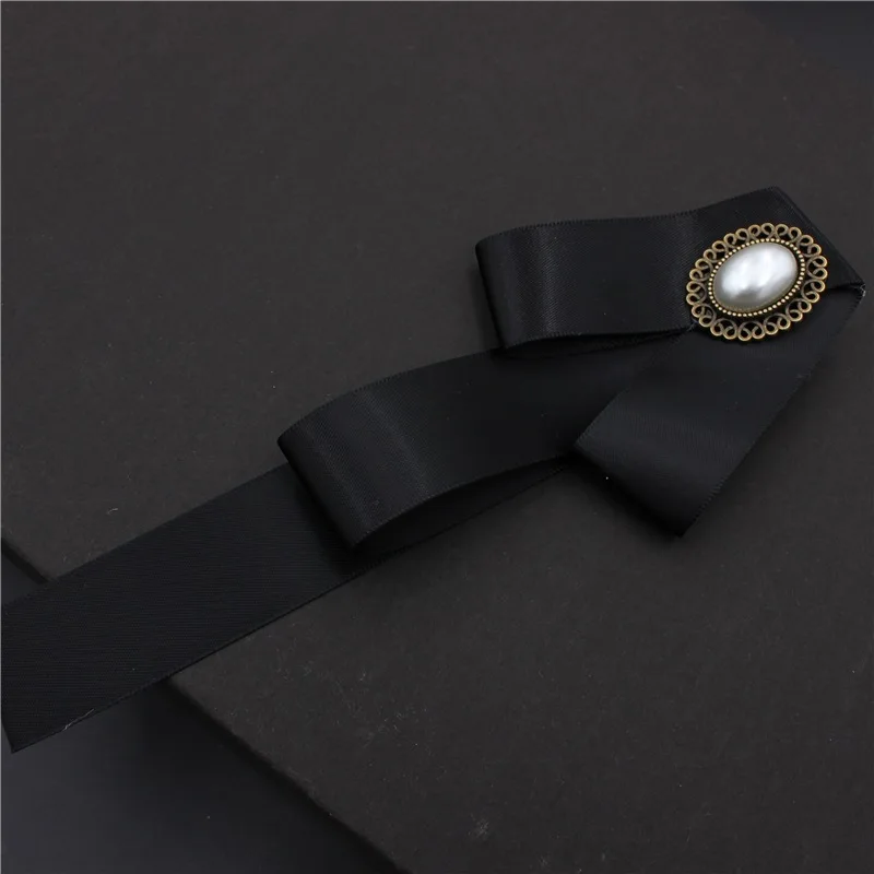 Ribbon Bow Tie Элегантный мужской женский роскошный галстук-бабочка с воротником для фотографии, галстук-бабочка из сплава с жемчугом и бусинами, эластичная лента, стразы, лента, галстук-бабочка - Цвет: Ribbon Bow Tie