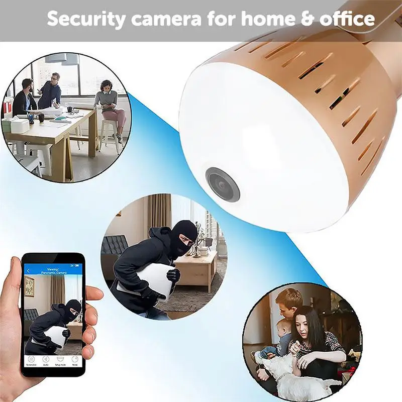 

1080P HD 360 Panoramic Wifi IP Camera Light Bulb Home Security Video Camera