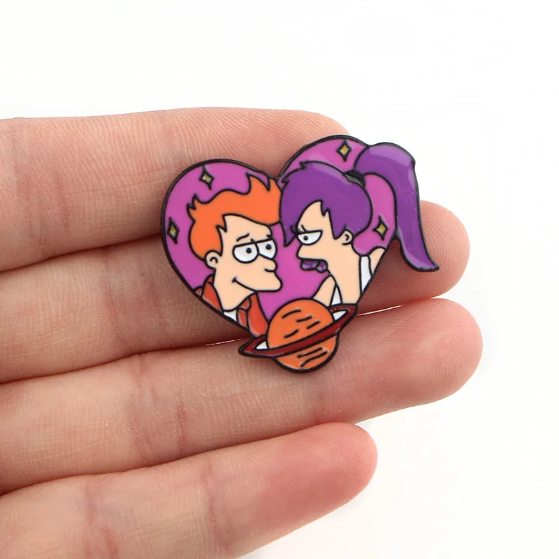 P4050 Dongmanli мультфильм аниме ювелирные изделия Futurama металлическая Глянцевая булавки и броши крутой лацкан значок подарки другу
