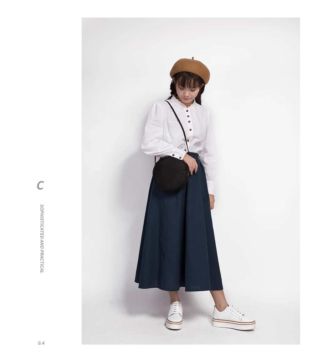 Oxford canvas small round bag 6