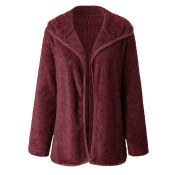 

Ladies' Loose Casual Coats New Fashion Fleece Fur Wram Winter Outwear Female Open Front Long Sleeves Long Jackets Women Coat Hot