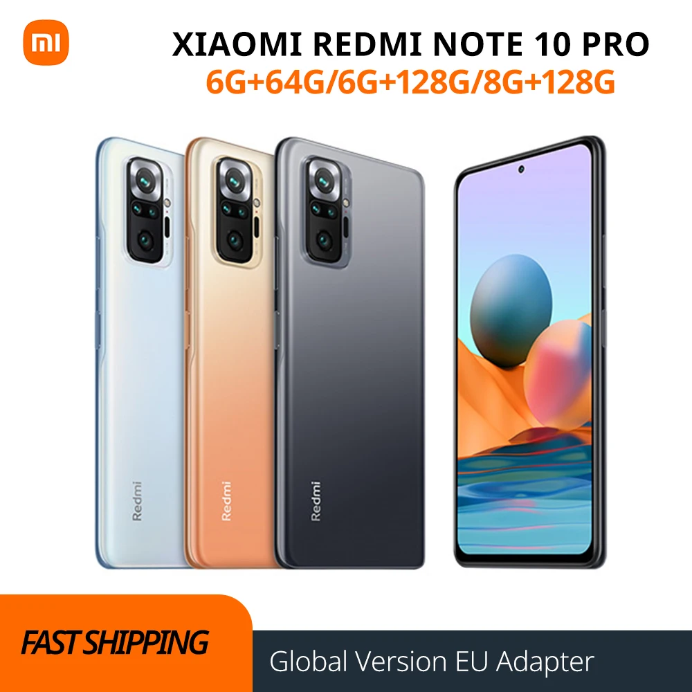 Redmi Note 10 Pro Global Version 6+64/128 8+128 Xiaomi Smartphone 108MP Camera Snapdragon 732G 120Hz AMOLED Display NFC|Cellphones| - AliExpress