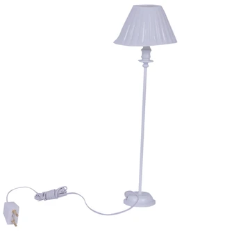 

1:12 Dollhouse Miniature Floor Lamp Light (Size: 11.5 cm, Color: White)