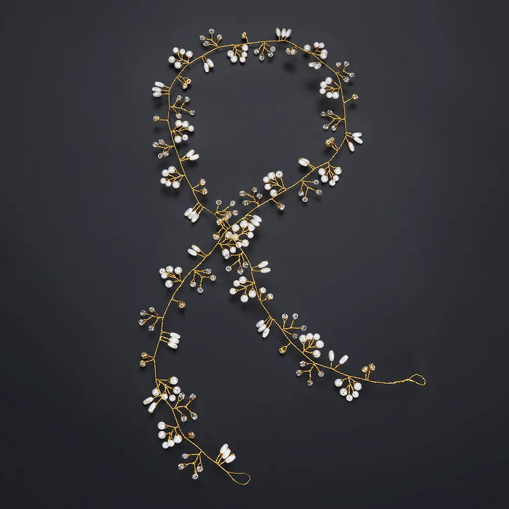 Wedding Hair Accessories Crystal Pearl Hair Belt Wedding Bridal Ornaments Jewelry bride Headdress Headbands