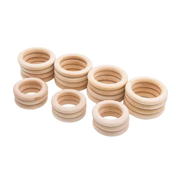 

Natural Wood Circle Baby Teething Beads Wooden Ring DIY Crafts embellishment for Jewelry Making Kids Toy Ornaments Accessories