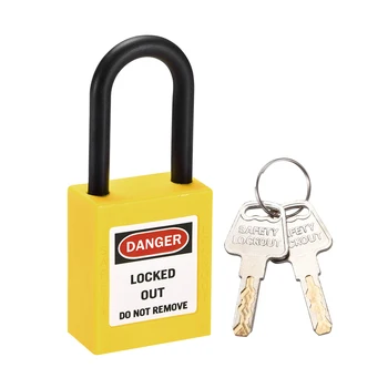 

uxcell 1pc Lockout Tagout Safety Padlock 1-1/2-inch 38mm Nylon Shackle Keyed Alike Black Red Blue White Orange Green Yellow