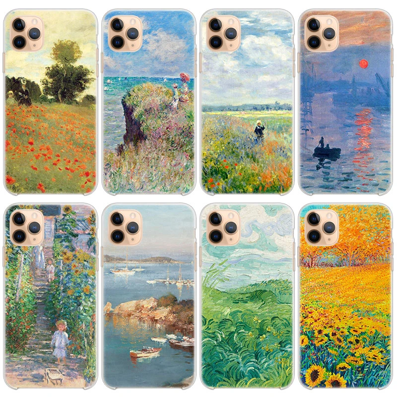 iphone 11 cover Claude Monet Silicone Phone Case for Apple iPhone 13 12 Mini 11 Pro XS Max X XR 6 6S 7 8 Plus 5 SE 2020 Soft Cover iphone xr cover