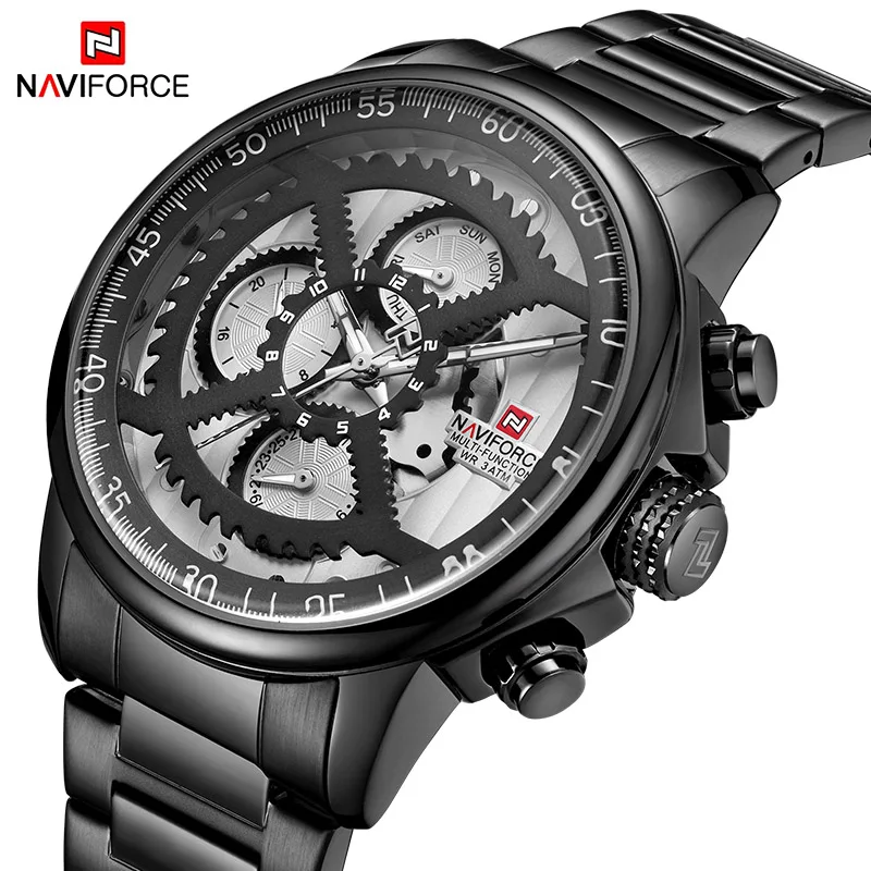 Новинка NAVIFORCE мужские роскошные Брендовые спортивные часы для мужчин бизнес кварцевые наручные часы мужские водонепроницаемые часы Relogio Masculino