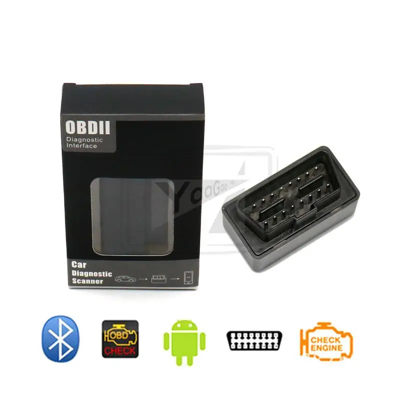 Bluetooth 2.0 Obd2 Autó Diagnosztikai Eszköz Android/ Symbian/ Windows Obdii Protokoll Mini Elm327 V1.5 (St) Fekete