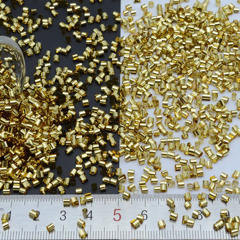 Gold 500 г/лот 2*3 мм Серебряная основа Bingsu бисер блестка труба пайетки центр отверстия для шитья ПВХ DIY Швейные материалы свободные блестки - Цвет: Gold
