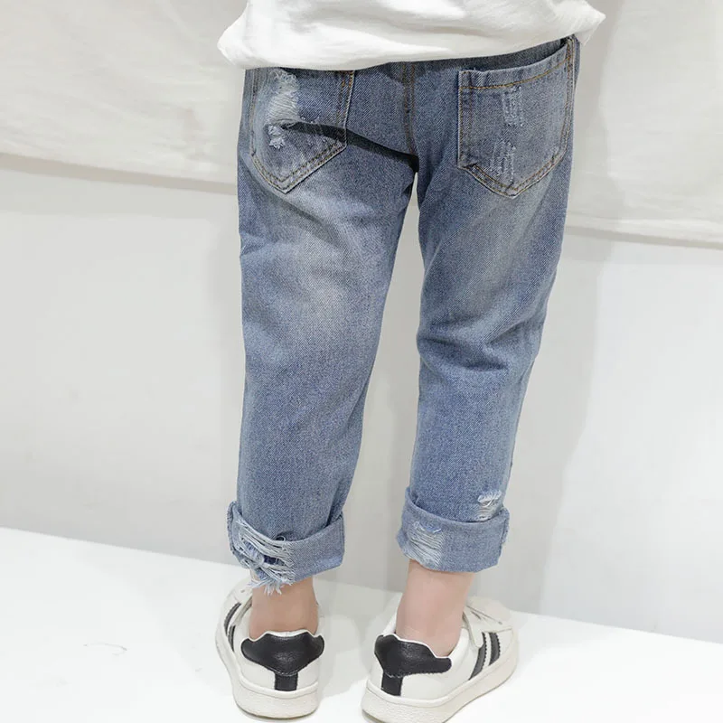

Spring New Style Crawler Men And Women Crawler Leg Printed Trademark Jeans Children Boutique Trousers