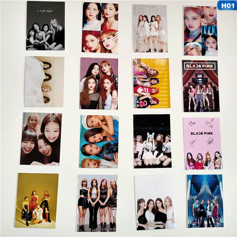 H01 16 шт./компл. KPOP BLACKPINK альбом самодельные Бумага ЛОМО карта фото плакат Фотокарта вентиляторы подарок коллекция набор канцелярских принадлежностей - Цвет: H01