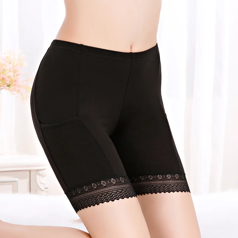 sheer panties Safety Shorts Pants Plus Size Safety Pants boxer Shorts Under Skirt With Pockets Safety Shorts Under Skirt Thigh Chafing Lace high waist thong shaper