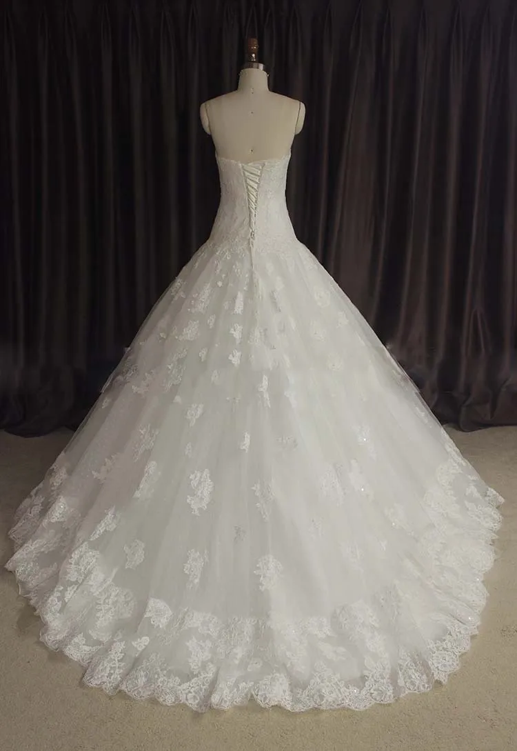 Vestido de noiva Casamento белое кружевное бальное платье без бретелек с аппликацией для невесты, платья для матери невесты