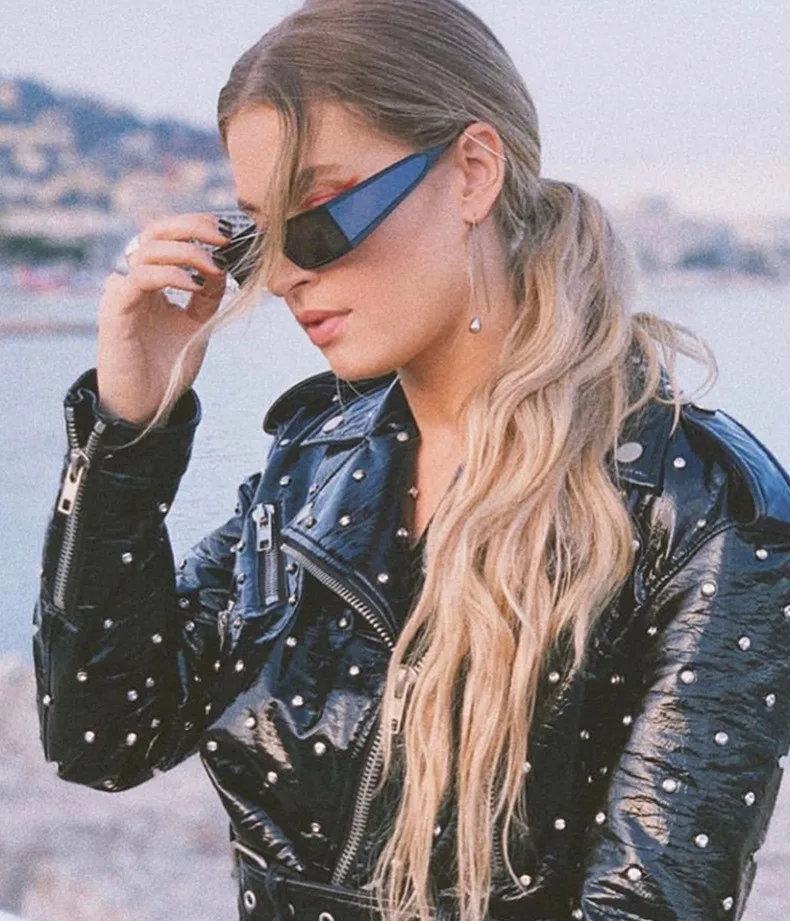 Side Mirror Brand Design Luxury Small Frame Sunglasses Kim Women Fashion Square Sun Glasses Shades UV400 Vintage Zonnebril big sunglasses