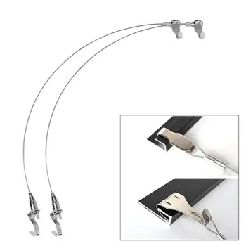 

4pcs Movable Exhibition Hooks 304 Stainless Steel Wire Rope Home Decoration Hardware for Hanging Paintings Photographs