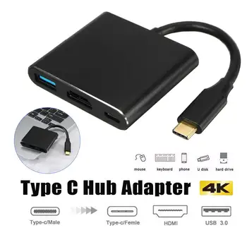 

High Speed 5Gbps Usbc to Hdmi 3.1 Converter Adapter Type c to HDMI HDMI/USB 3.0/Type C Adapter Type-C HUB Aluminum For Macbook