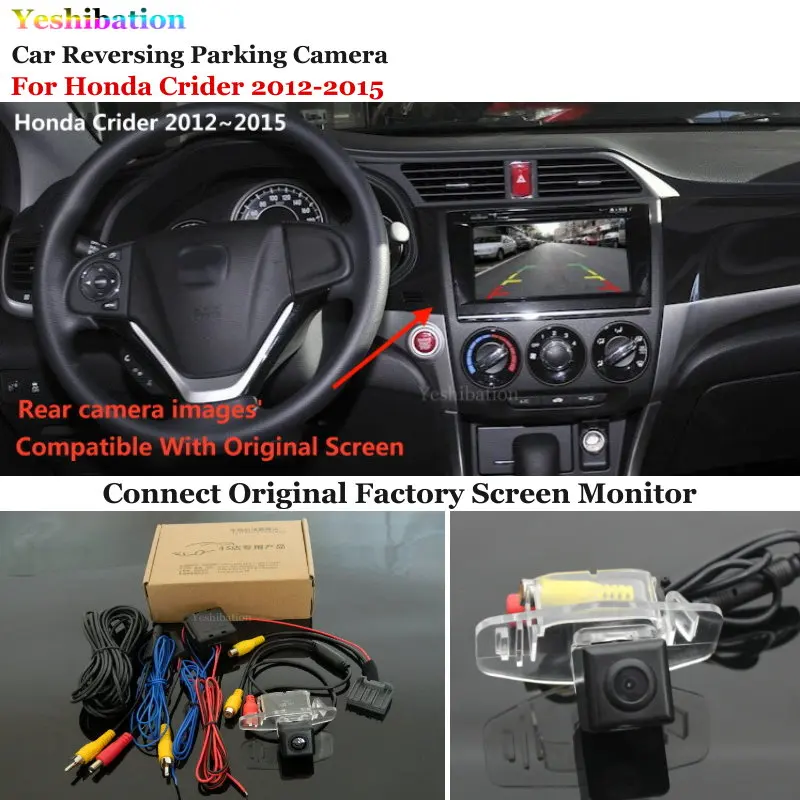 

Yeshibation Car Reversing Parking Camera Sets For Honda Crider 2013-2015 RCA & Original Screen Compatible Rear View Camera