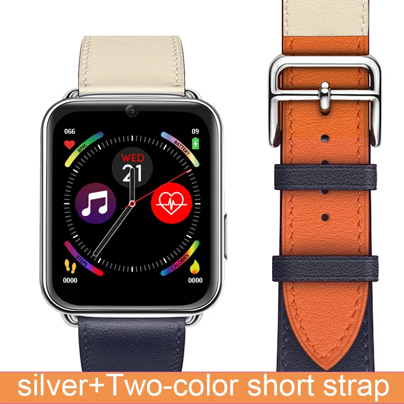 silver short strap Смарт-часы LEMADO, Android 7,1, 3 Гб ОЗУ, 32 Гб ПЗУ, 1,88 дюймов, экран, частота заяц, 4G, SIM, вызов, gps, DM 20, камера, Смарт-часы для мужчин и женщин - Цвет: silver short strap