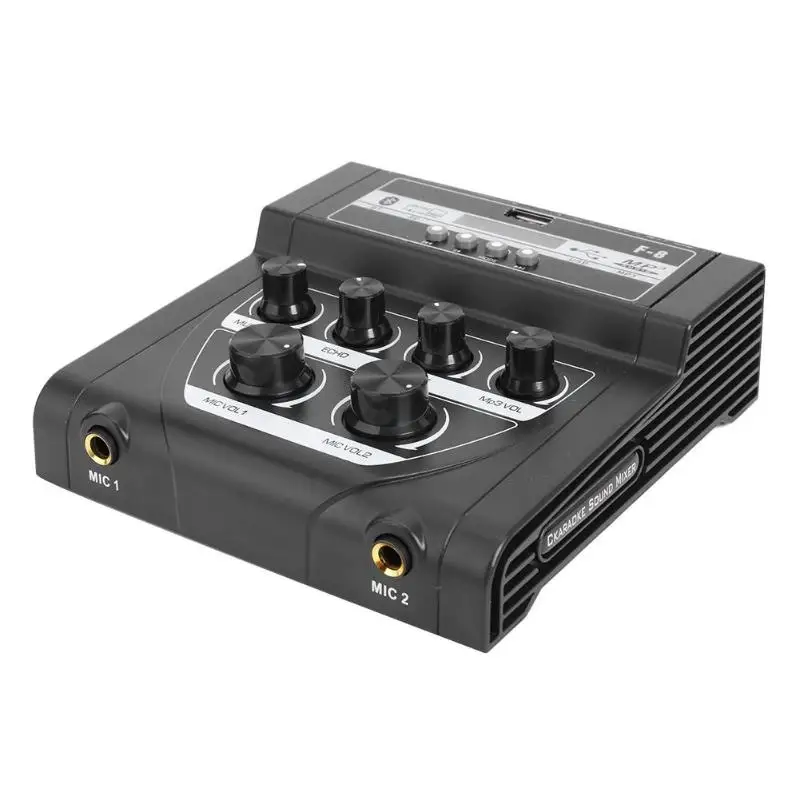 F8 мини портативный аудио Миксер с USB DJ звуковая микшерная консоль для караоке Mutil-функция регулировки микрофона домашнего аудио микс