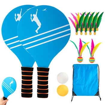 

Beach Tennis Badminton Racket Paddle Set with PingPong Balls Shuttlecocks Garden Open Spaces Park Outdoor B2Cshop
