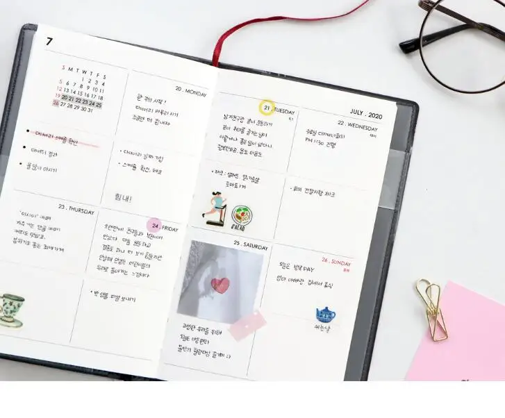 Pocket Weekly Agenda 176P 100*168*15mm Month Week Plan Gift