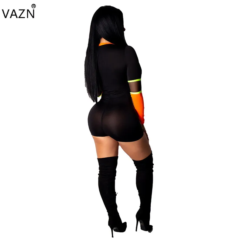 VAZN, сексуальный топ, дизайн, женские облегающие комбинезоны, однотонный, длинный рукав, возраст, снижение, тонкие спортивные костюмы, спортивные костюмы MDO9012