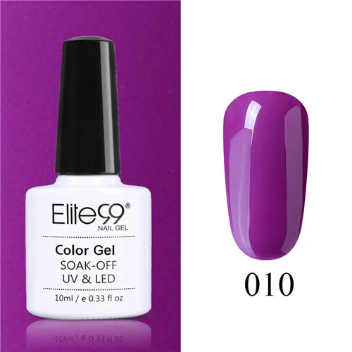 Elite99 10 мл Гель-лак для ногтей замачиваемый УФ красочный Фиолетовый лак для ногтей художественный Гель-лак для Ногтей Стойкий гель нужен основа и верхнее покрытие - Цвет: PP010