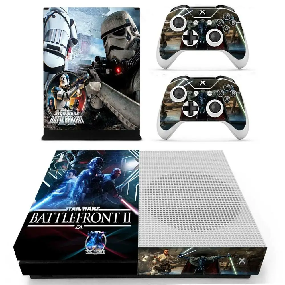 YS-xboxoneS-1009 Звездные войны battleспереди II наклейка s для Xbox One S Кожа Наклейка Pegatinas для Xbox one тонкая консоль и два контроллера Скины - Цвет: YS-xboxoneS-1009