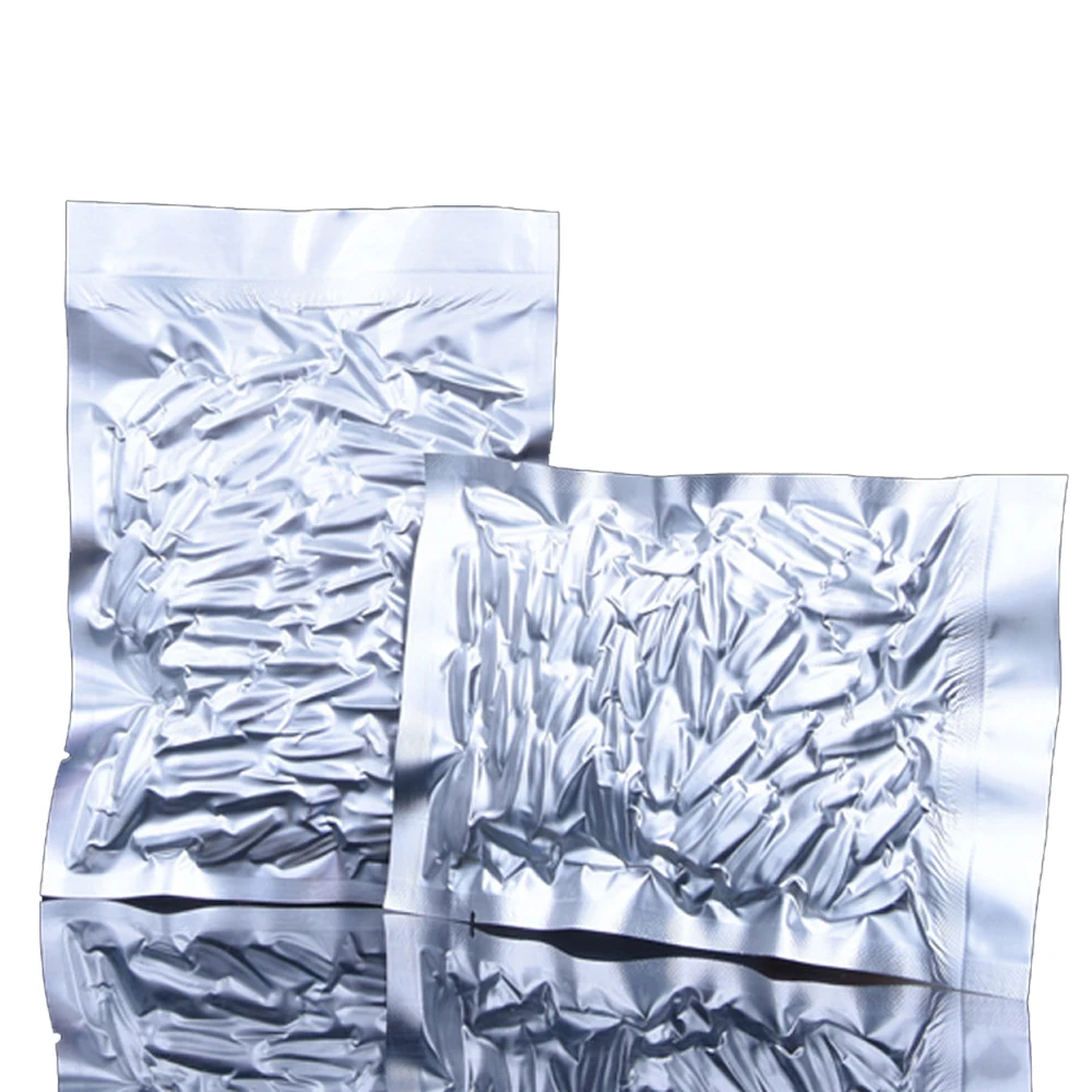 100Pcs Pure Mylar Foil Open Top Bag Tear Notch Heat Vacuum Seal Food Ground Coffee Snack Candy Cookies Packaging Pouches zip lock bag