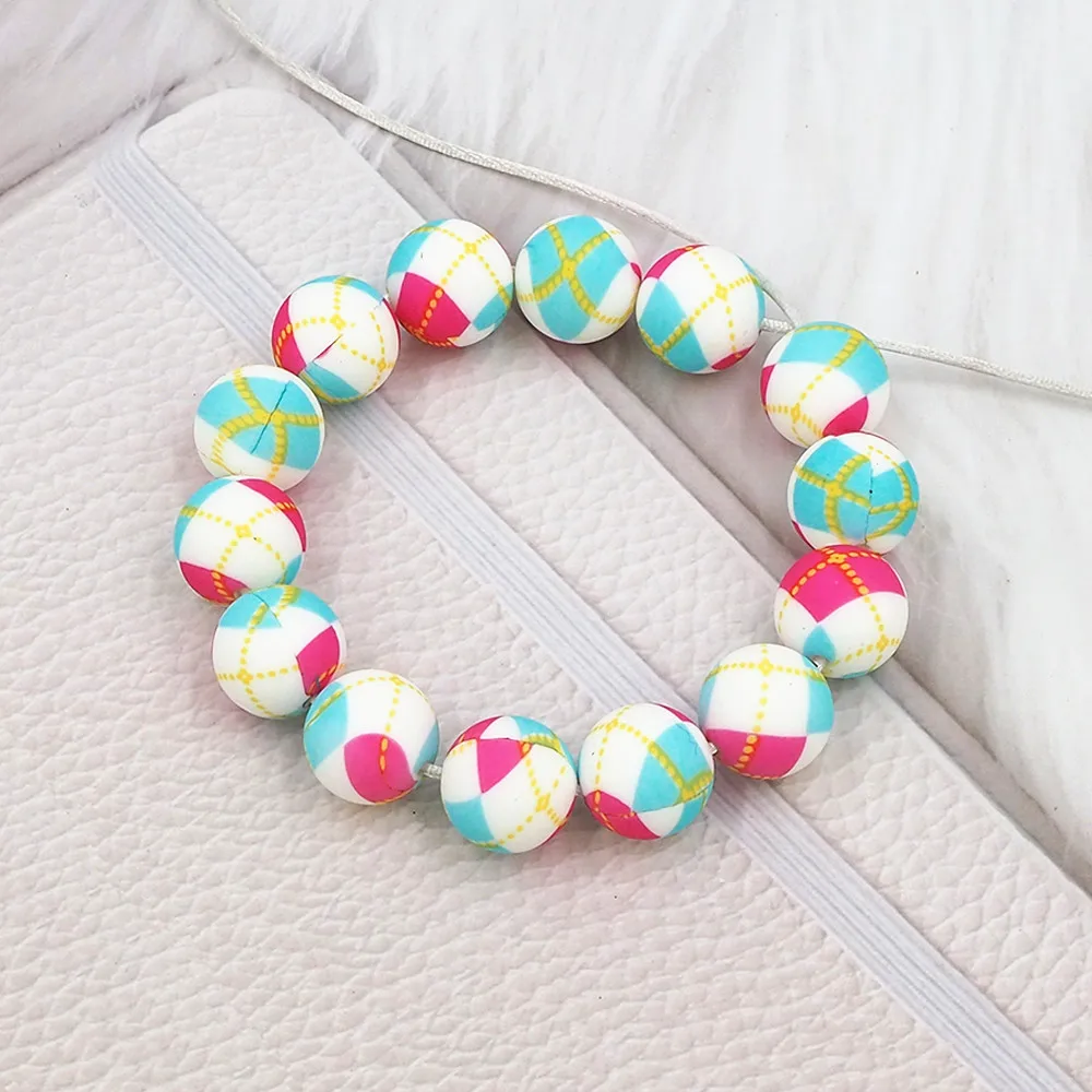 Chenkai 50PCS 15mm Red Ball Print Silicone Beads Baby Round Shaped Bead Teething BPA Free DIY Sensory Chewing Toys Accessories 31 Hed2f65cb25714a058415a5d40229ea02d