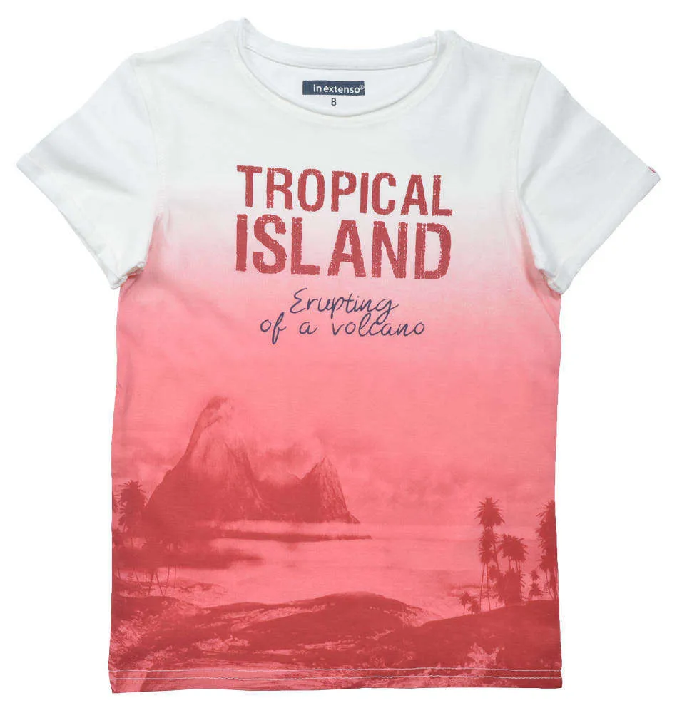 Футболка с градиентом «Tropical Island» розовая In Extenso