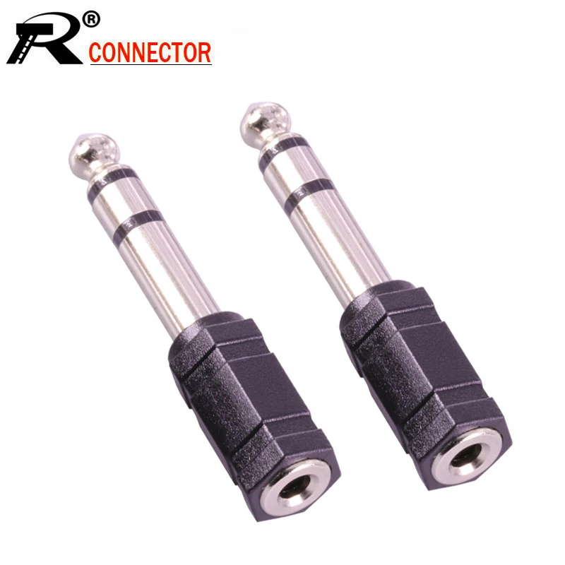 10 unids/lote 6,35mm macho enchufe hembra a 3,5mm Jack 6 esquinas tubo hembra 3,5mm a macho 6,35mm conector de clavija ESTÉREO|plug connector|corner connectorplug 3.5mm - AliExpress