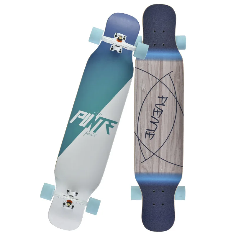 Longboard Maple Deck Extreme Sports and Outdoors Double Kick Trick for Beginners and Professionals