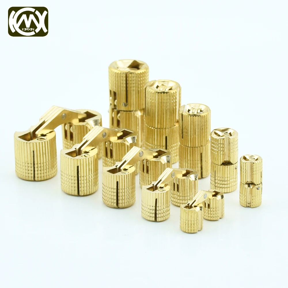 US $360.00 500Pcs D10225mm KIMXIN Brass Copper Barrel Hidden Hinges Gift Woodenbox Box Door Furniture Hardware Circular Cabinet Hinge