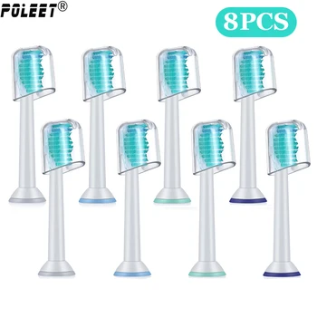

Poleet 8pcs/lot Replacement Toothbrush Head HX6014 for Philips Sonicare ProResults HX-6014 HX9340 HX6710 HX9140 HX6530 HX6930