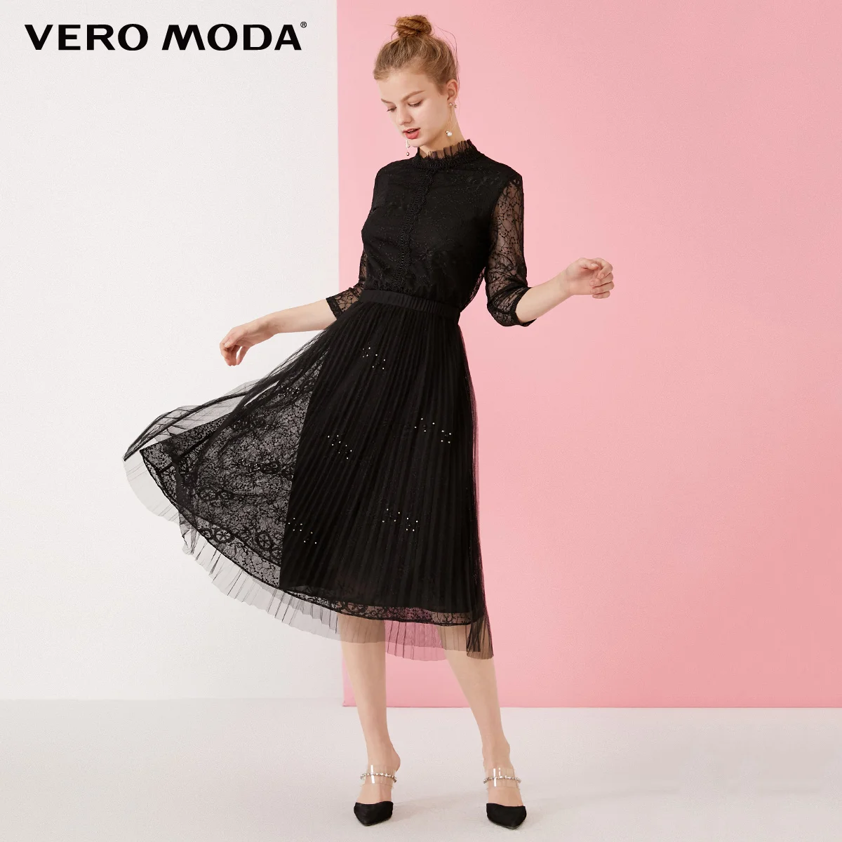 

Vero Moda Women's 3D Lace 3/4 Sleeves Party Dress | 319361503