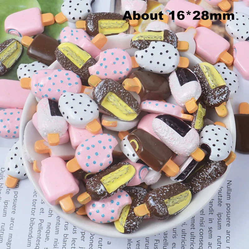 30pcs Ice Cream/Candy/Dessert Flatback Resin Miniatures Toys DIY Crafts Phone Shell Patch Arts Kids Hair Accessories Materials jewelry making supplies sewing fabric paste craft supplies