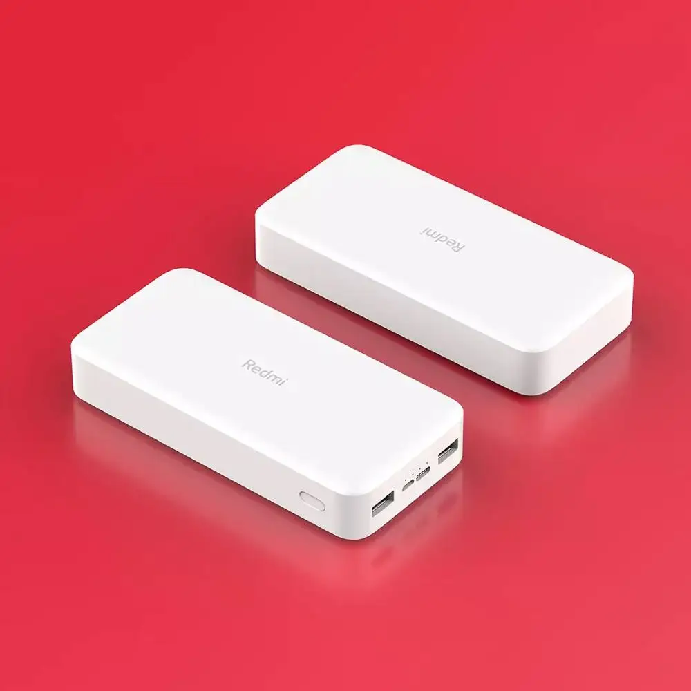 Xiaomi Redmi 20000mAh 18W QC3.0 power Bank Быстрая зарядка версия белый большой емкости power Bank портативное зарядное устройство для телефона