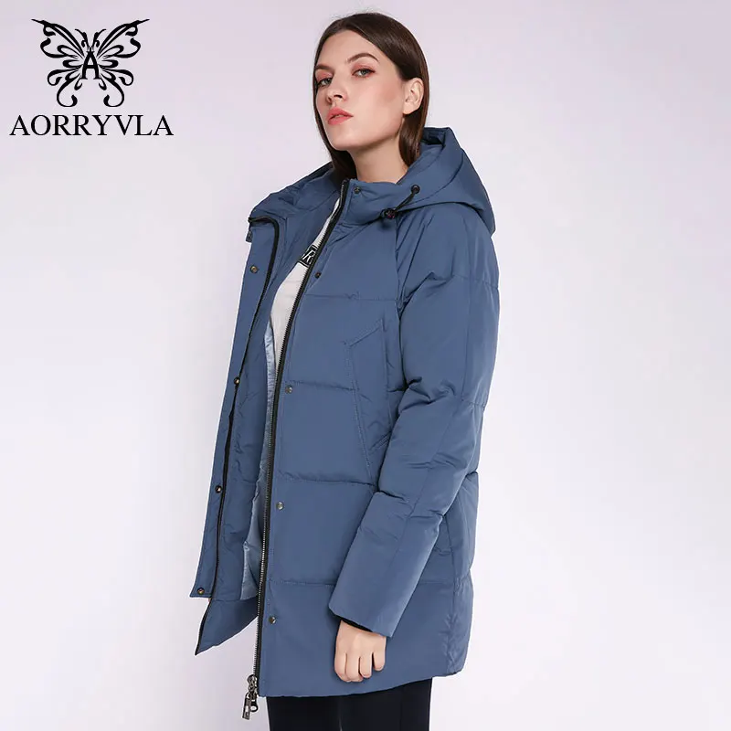 AORRYVLA новая зимняя коллекция женский зимний теплый пуховик Женская ветрозащитная парка длинная толстая зимняя куртка женская Повседневная