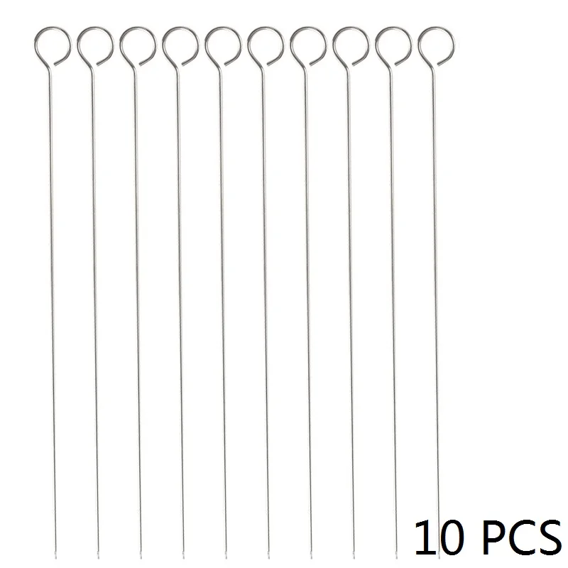 12,5 ''31,8 см с металлическими заклепками; туфли-лодочки шампур для барбекю Сталь на плоской подошве барбекю палочки для барбекю, шашлык кебаб кольцо ручка Еда наклейки Аксессуары для барбекю/6/10/12 шт - Цвет: 10 Pieces