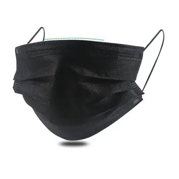 

100pcs Disposable Face Masks Black Nonwoven 3 Layers Dust Smog Civil Breathable Mask Black Protection Mouth Masks