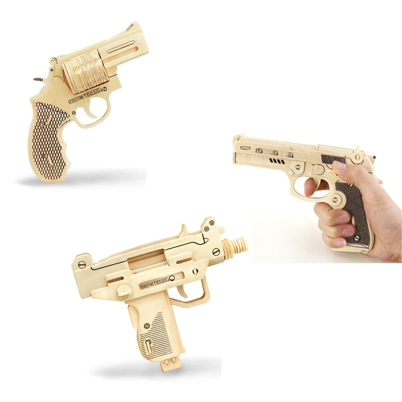 3D Деревянный пазл модная модель имитация пистолета для сборки игрушки ручной