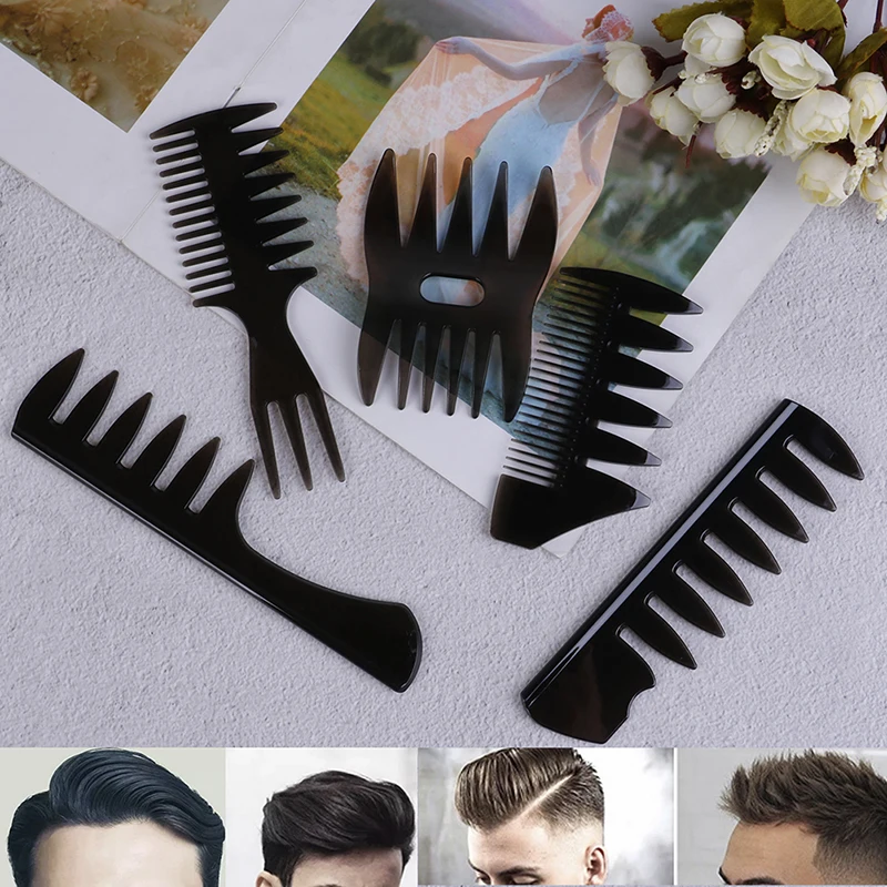 Wide Tooth Hairbrush Hair Brush Comb Black Professional Hair Cutting Dyeing Comb Home Use Salon Hairdressing Comb