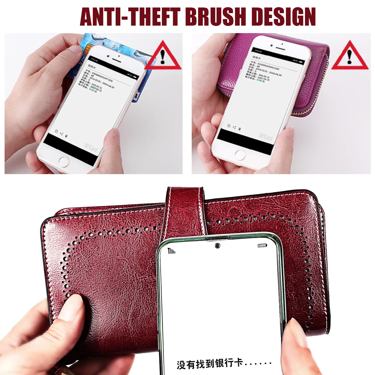 Женские кошельки, натуральная кожа, RFID Блокировка, функциональный кошелек на молнии, длинный держатель для карт, большая вместительность, Дамский кошелек для монет